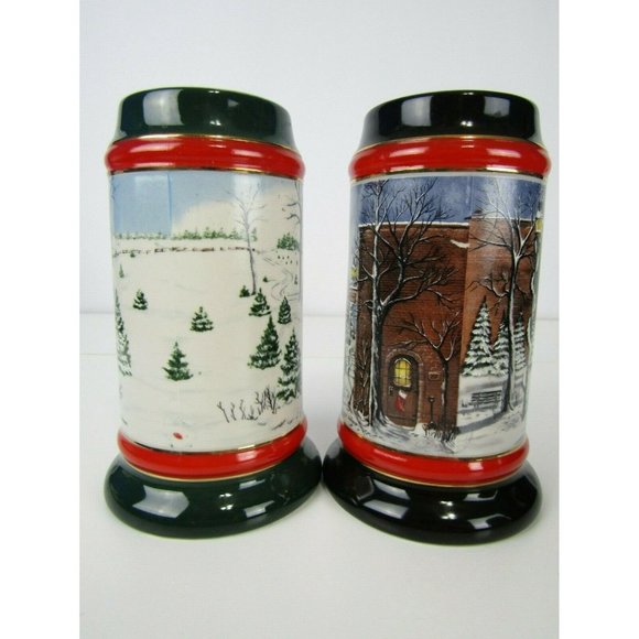 Anheuser Busch Budweiser Holiday Christmas Beer Steins Clydesdales Lot of 3 - Picture 6 of 6